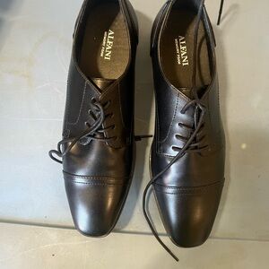 Alfani Sleek Black Leather Oxfords